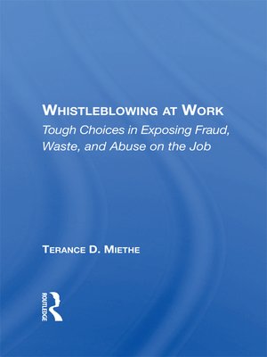 cover image of Whistleblowing At Work